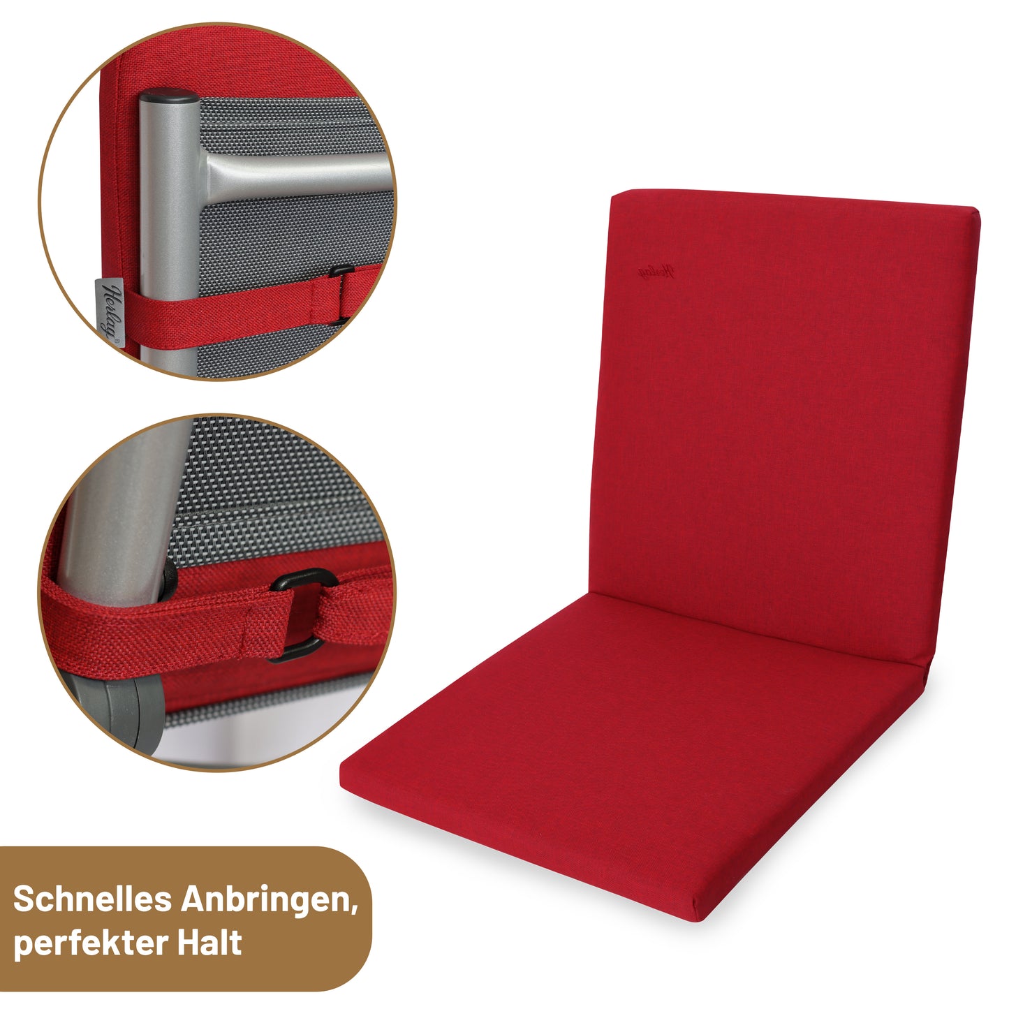 Niedriglehner-Auflage SUNNY - Rot