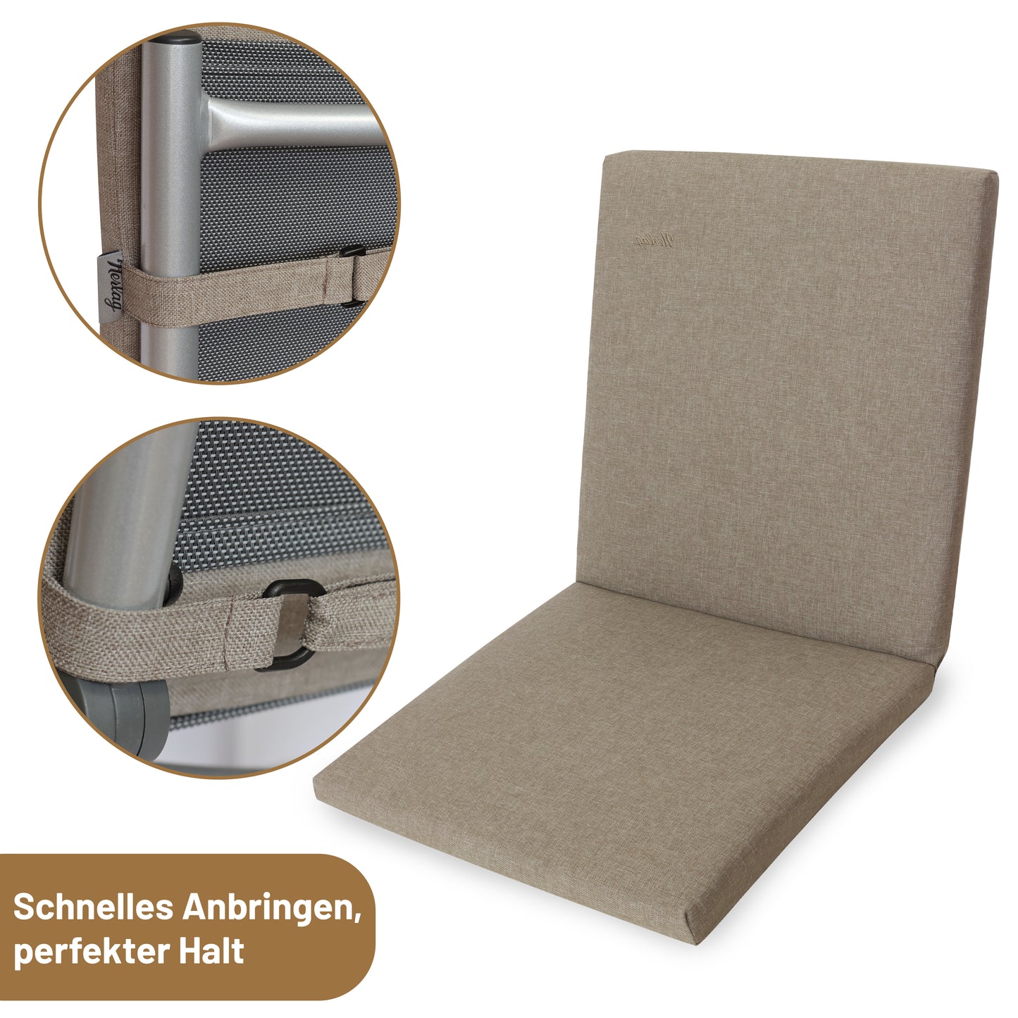 Niedriglehner-Auflage SUNNY - Taupe