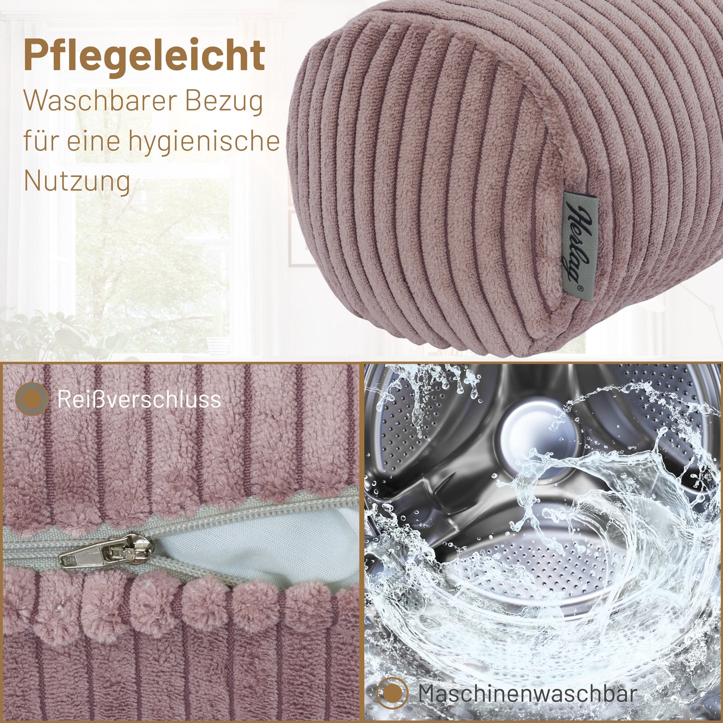 Kissenrolle ELLA - 65x20 Flieder