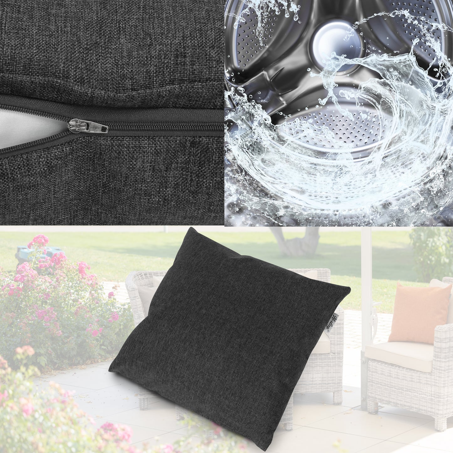 Outdoor Dekokissen Sunny  40x40cm Anthrazit