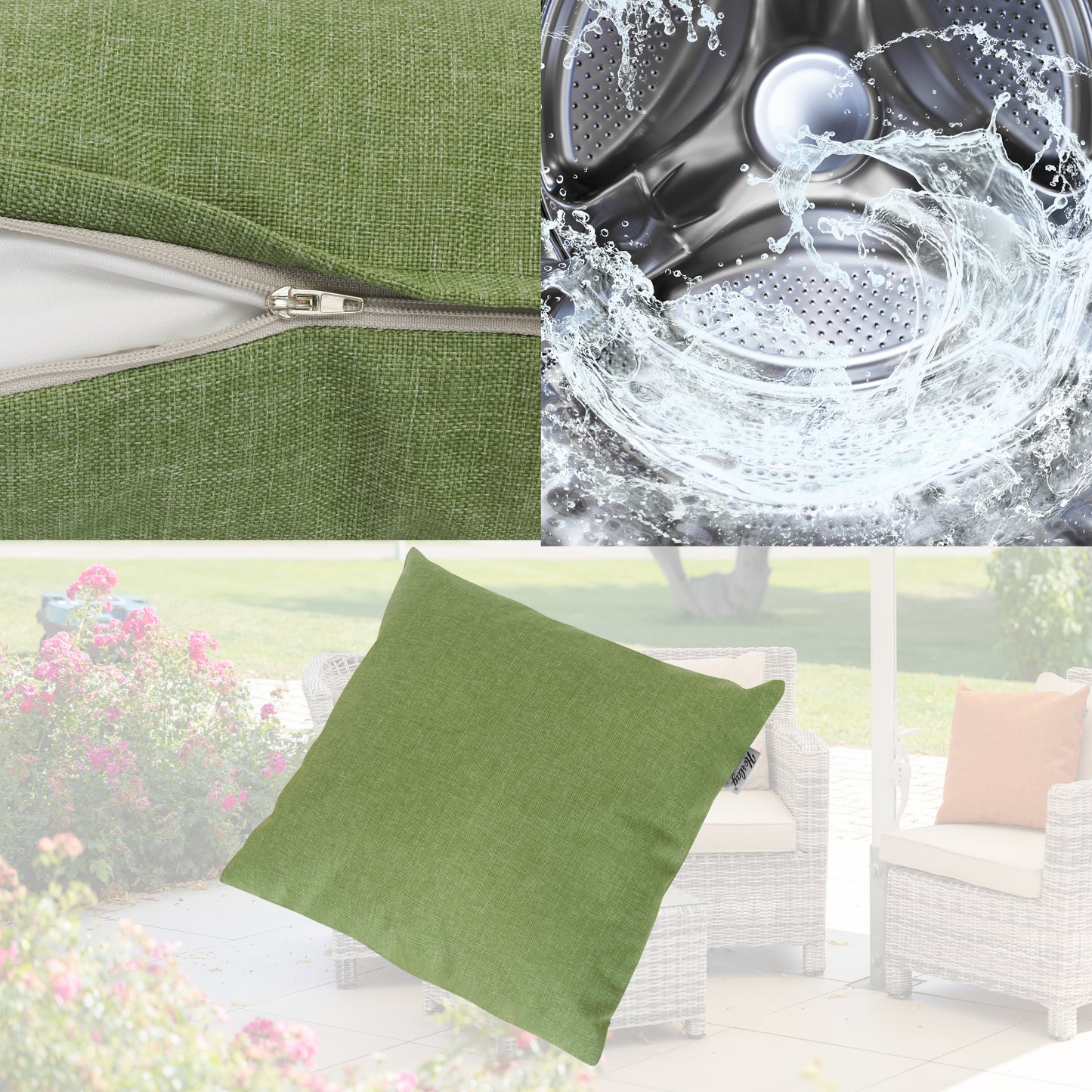 Outdoor Dekokissen Sunny  50x50cm Oliv