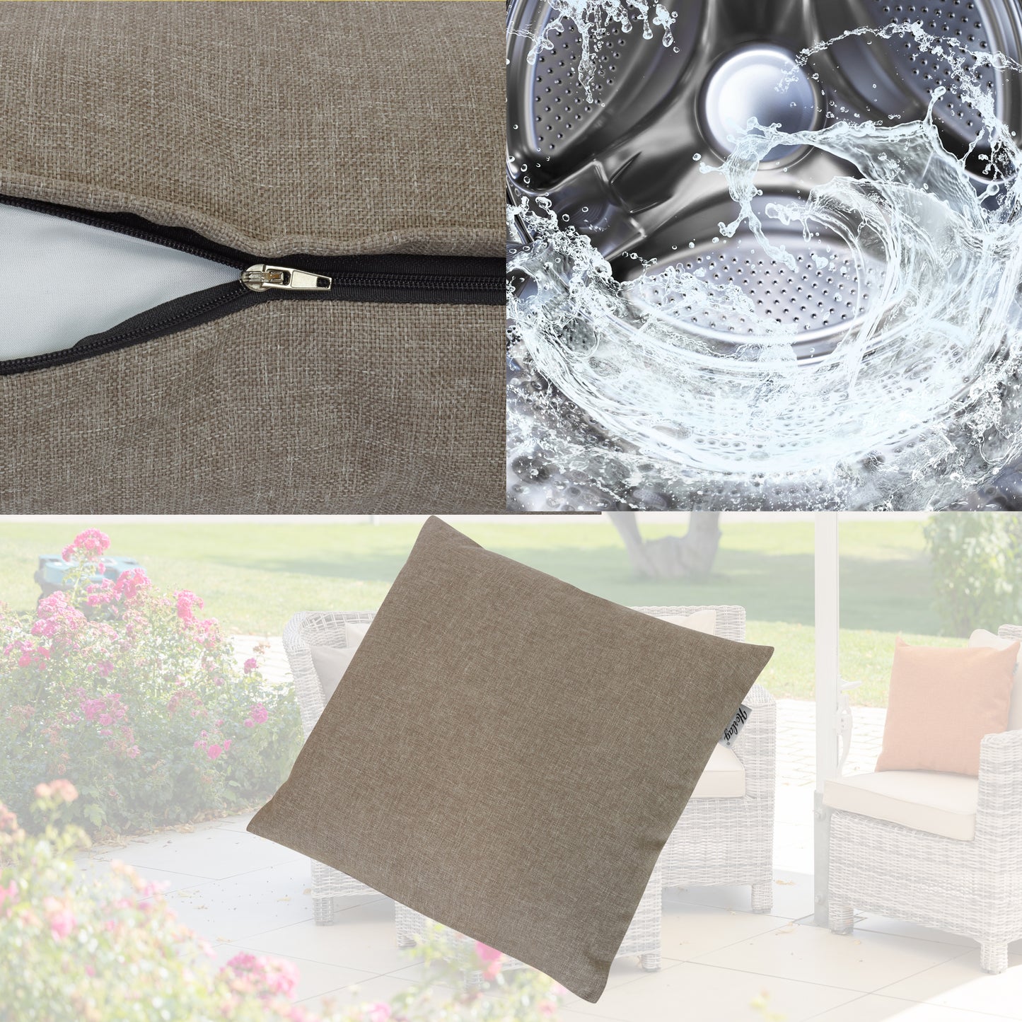 Outdoor Dekokissen Sunny  50x50cm Taupe