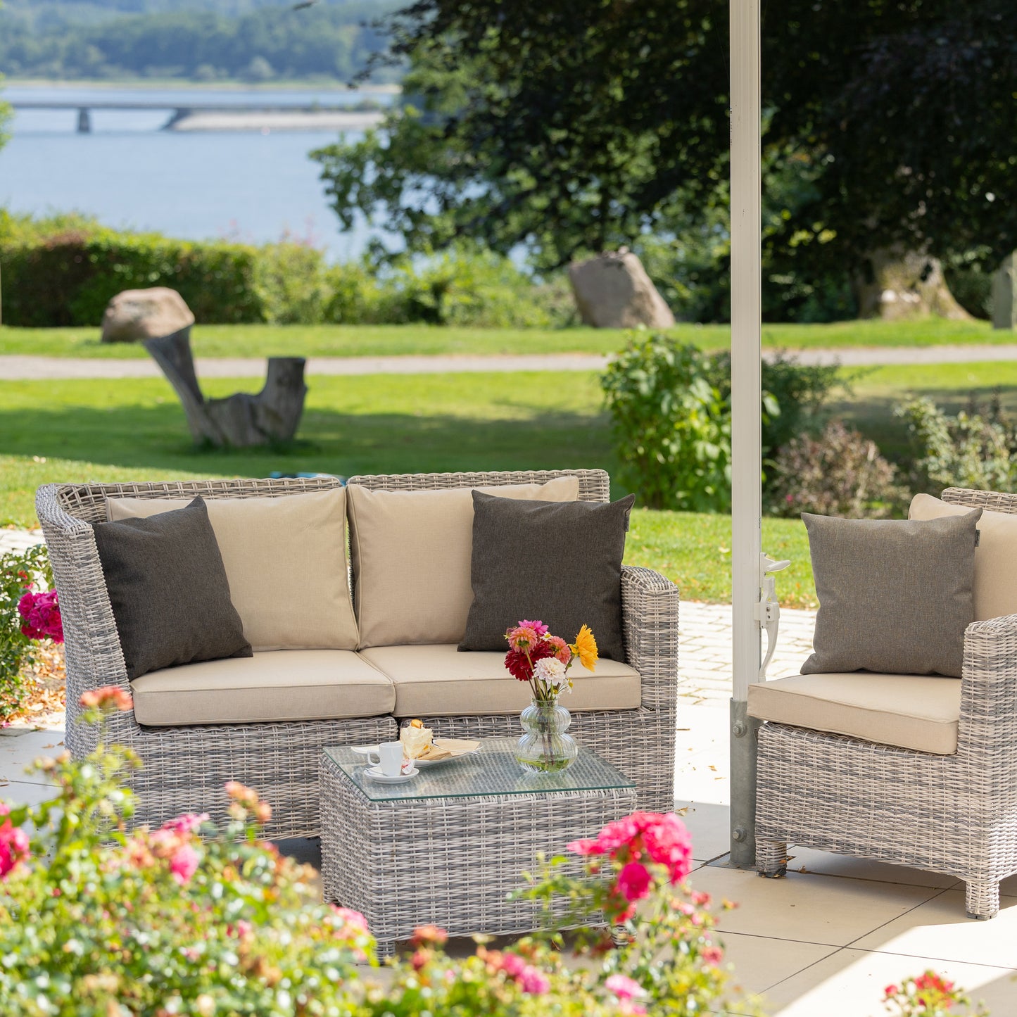 Outdoor Dekokissen Sunny  50x50cm Anthrazit