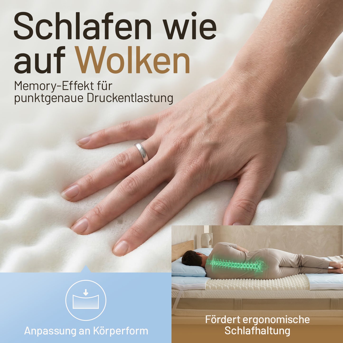 Visco Matratzentopper 2 in 1 | 140x200x7cm