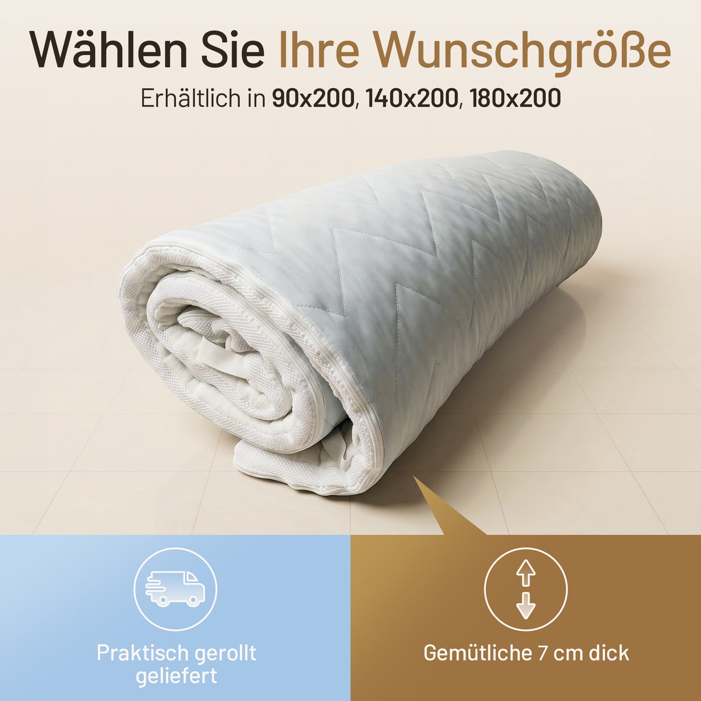 Visco Matratzentopper 2 in 1 | 140x200x7cm
