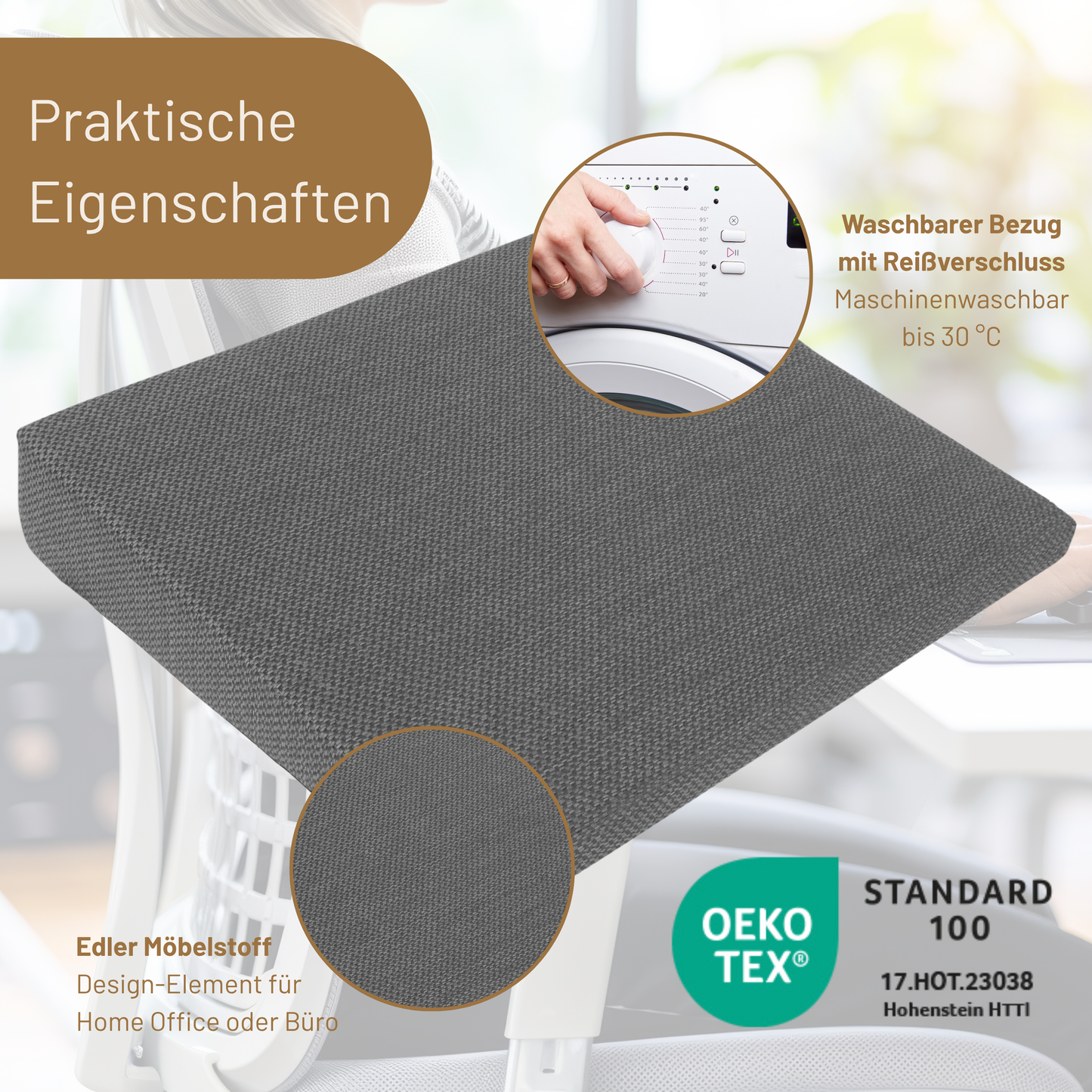 Keilkissen STELLA - Grau