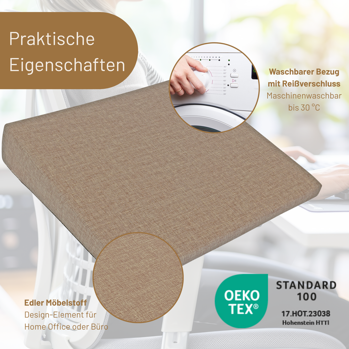 Keilkissen STELLA - Taupe
