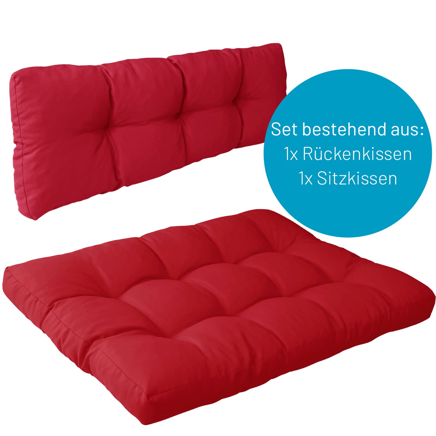 Palettenkissen Set Rot 2-teilig